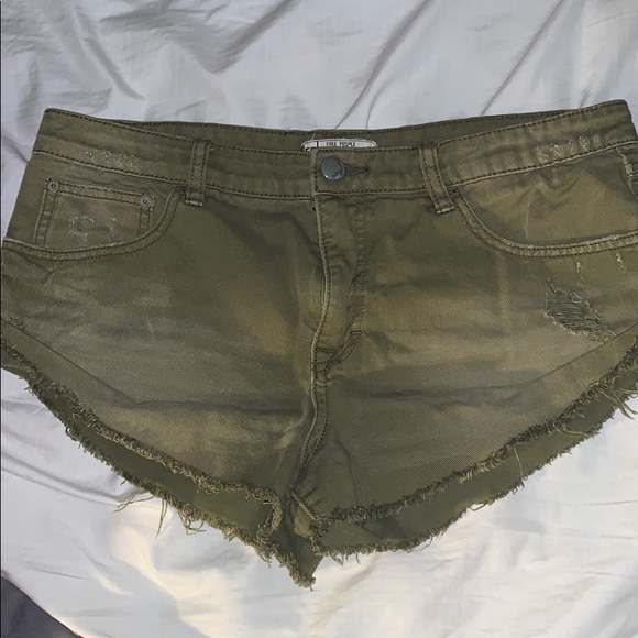 Free People olive green jean short size 29 - Picture 1 of 4